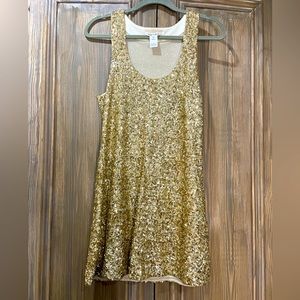 Alice + Olivia gold sequined short dress
